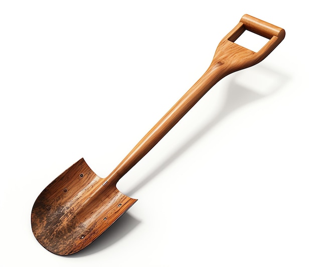 Photo a wooden shovel with a handle