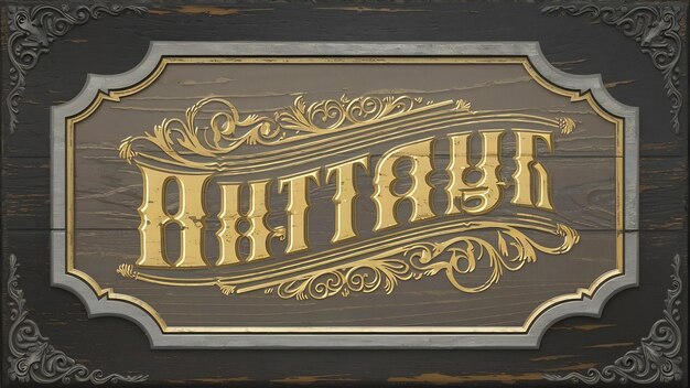 Photo wooden sign frame border vintage label design