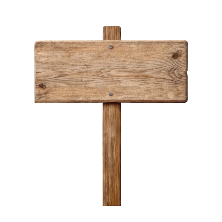 Photo wooden signboard isolated on transparent background