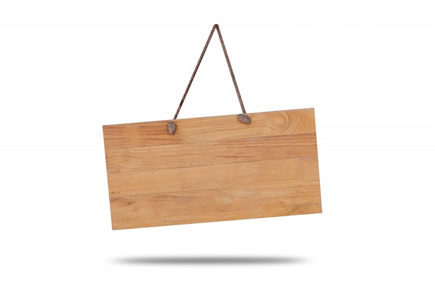 Wooden singboard hanging on rope