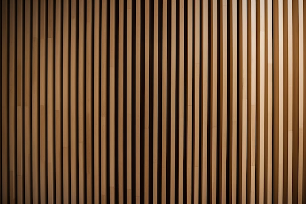 A wooden slat wall