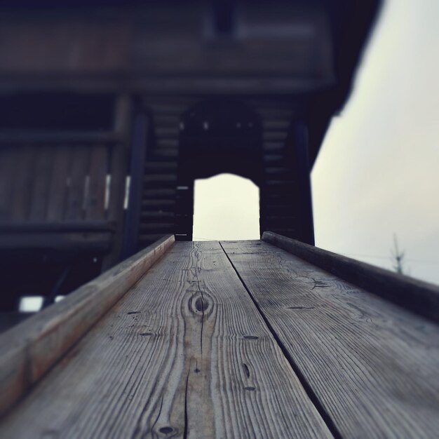 Photo wooden slide in playground