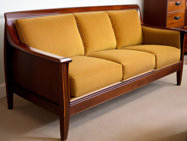 Wooden sofa in the living room furniture for living room