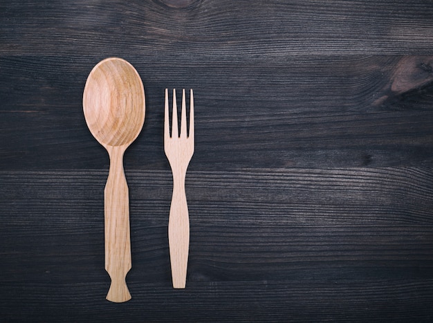 Wooden spoon and fork