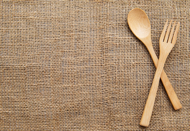 Wooden spoon and fork