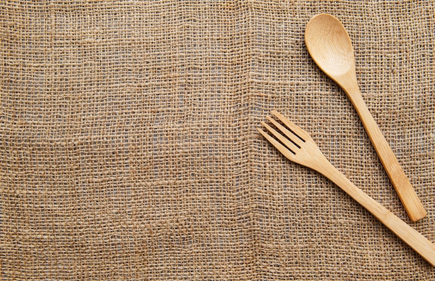 Wooden spoon and fork