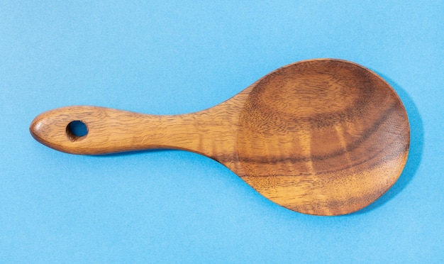 Wooden spoon isolated on white background Tropical wood