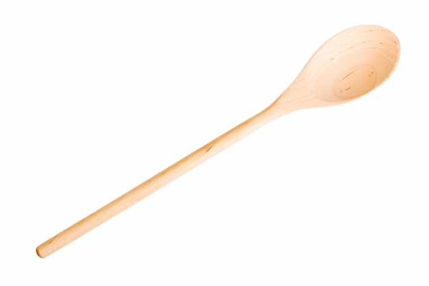 Wooden spoon isolated on white background