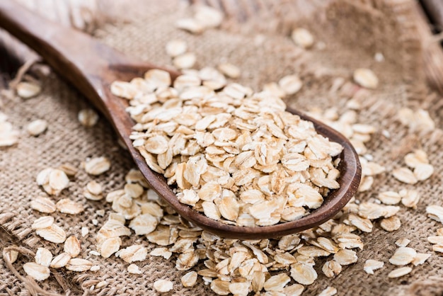 Wooden spoon with Oatmeal