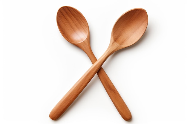 Wooden spoons isolated on white background clipping path included