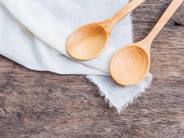 Wooden spoons on table