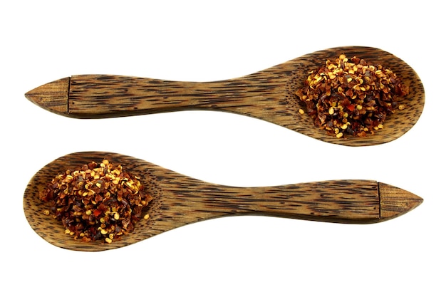 Wooden Spoons with Chilli Flakes