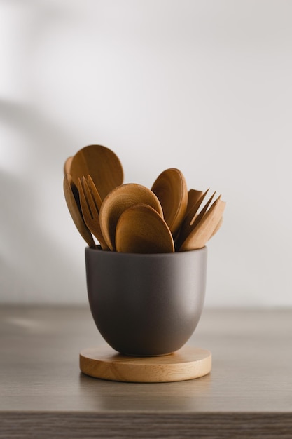 Wooden spoons and wood forks