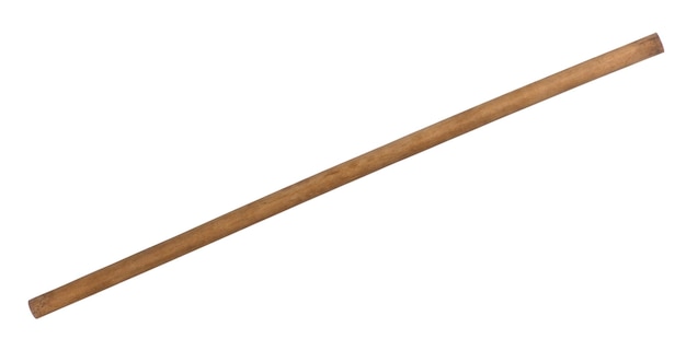 Foto bastone di legno su sfondo bianco isolato