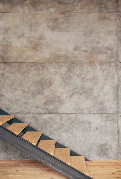 Wooden staircase in house