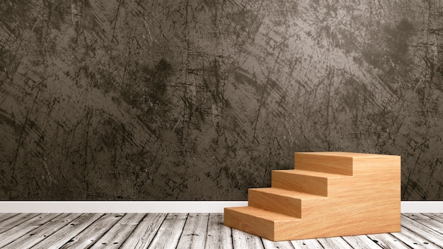 Wooden Staircase in the Room