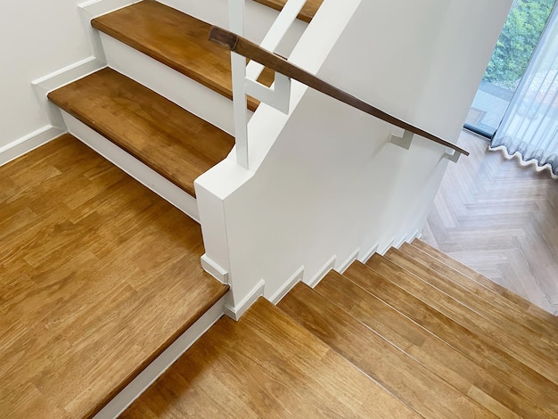 Wooden stairs inside house