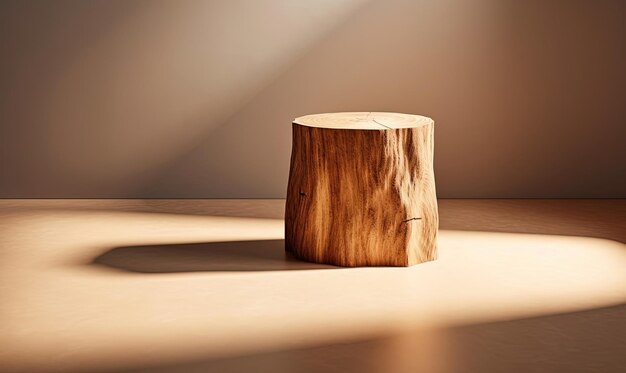 Photo wooden stand in empty room