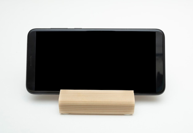 Wooden stand for smartphone