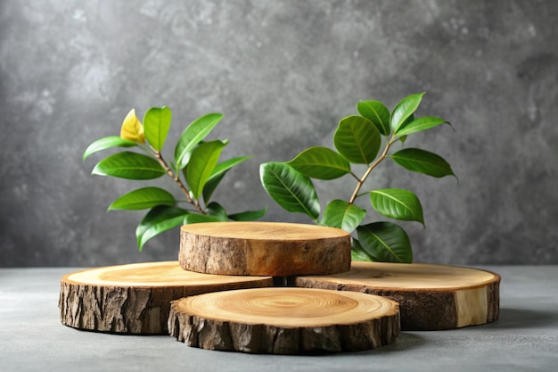 木製のストンプでその上に植物が成長しています