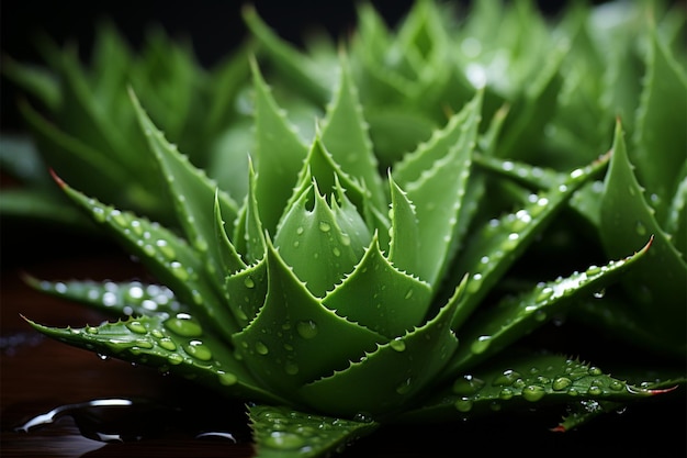 Wooden surface aloe vera abundance