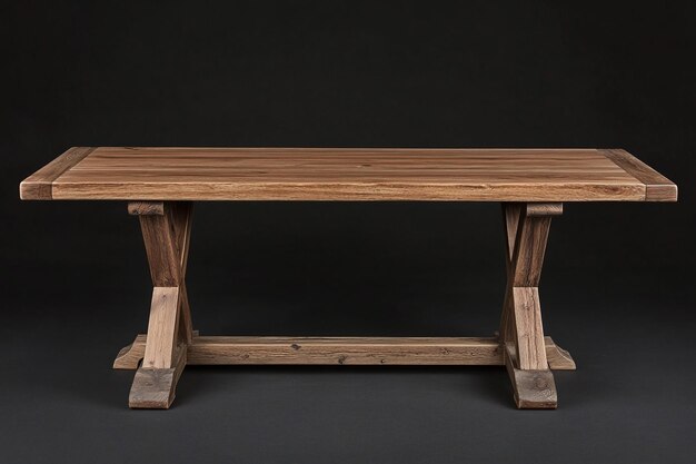 wooden table against dark background