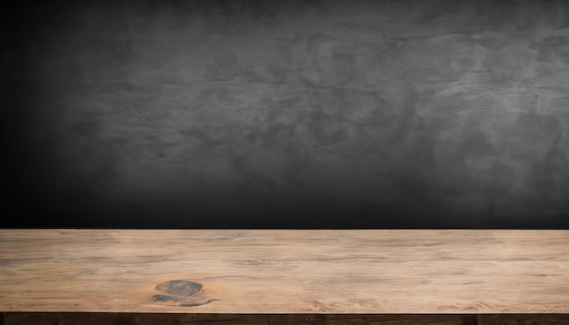 Wooden table on a black background Black Friday concept