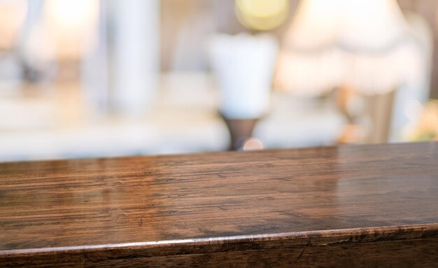 Wooden table in home