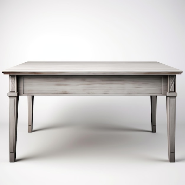 Foto tavolo di legno isolato su sfondo bianco rendering 3d