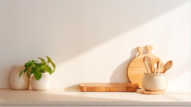 wooden table in kitchen