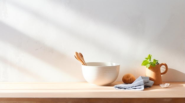 wooden table in kitchen