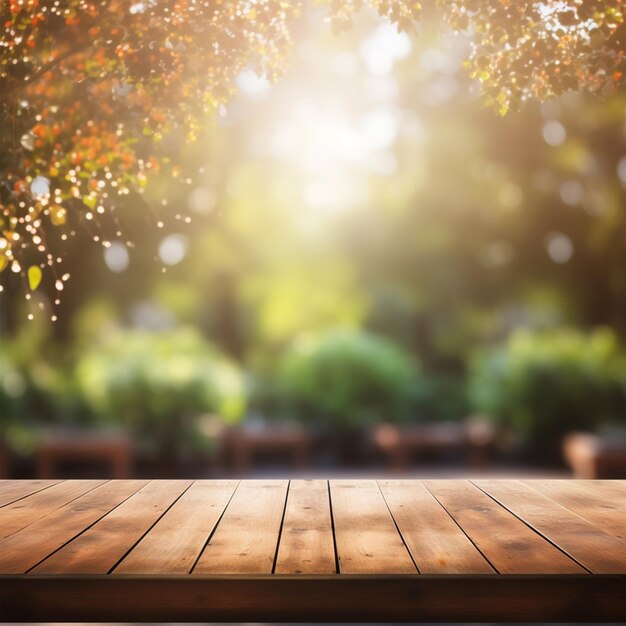 Wooden table and summer backgorund