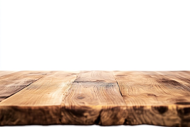 wooden table surface with white background