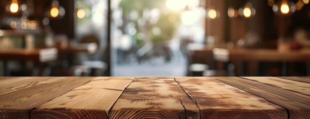 Деревянная столовая на размытом фоне