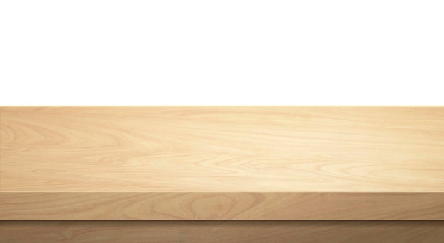 Photo wooden table top on white background