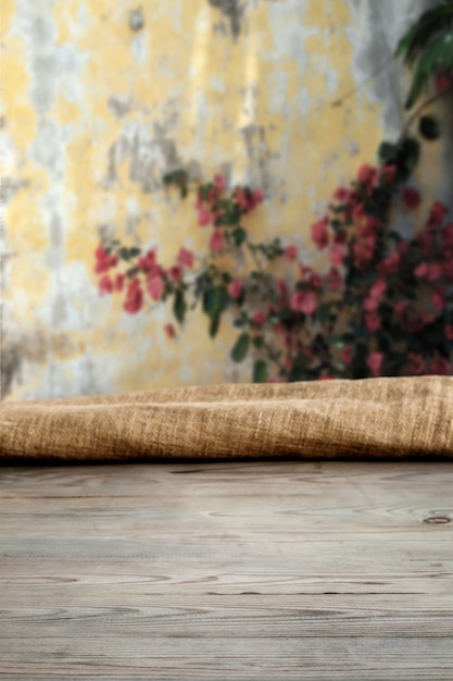 Wooden table with background