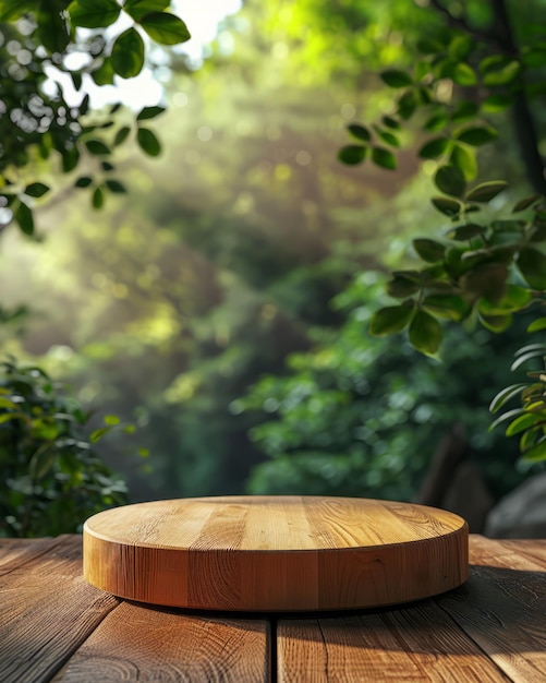 Photo a wooden table with a blurred background