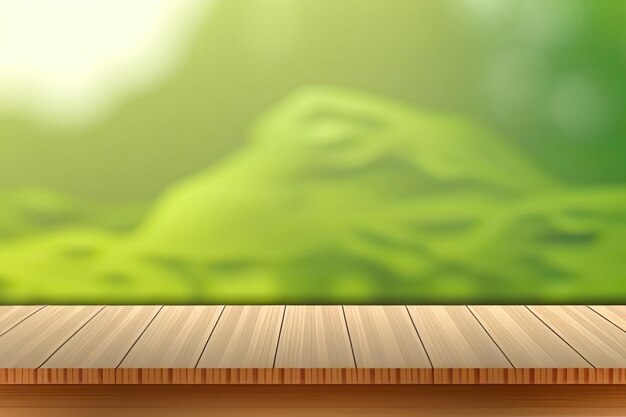 wooden table with blurred background