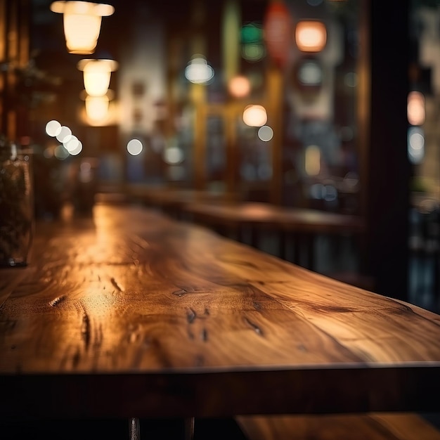 A wooden table with a glass on it and a sign that says'the word'on it '