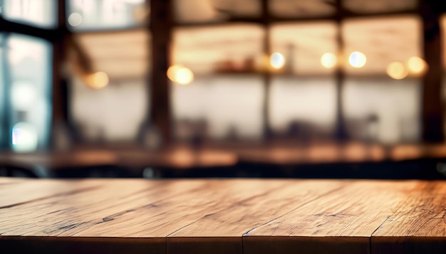 Wooden table with jungle in the background Empty wooden table for product display