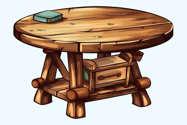 開いた本が置かれた木製のテーブル 生成 AI