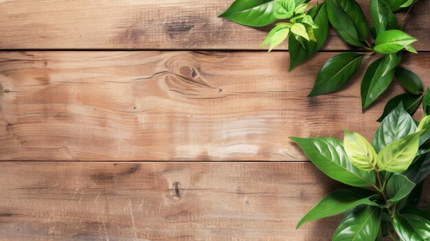 Wooden Table With Plant