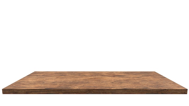 Photo a wooden table with a white background