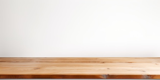 Photo wooden tabletop against white backdrop