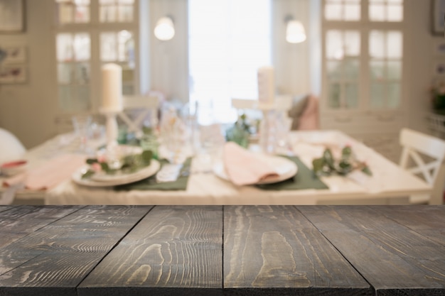 Photo wooden tabletop at home