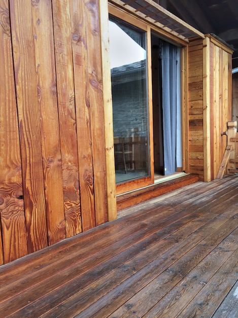 Wooden terrace and cladding