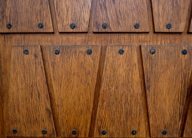 wooden texture background with brown nails