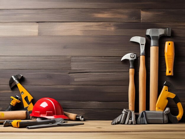 Photo a wooden toolbox with a large wrench and a sign that says  pumpkin