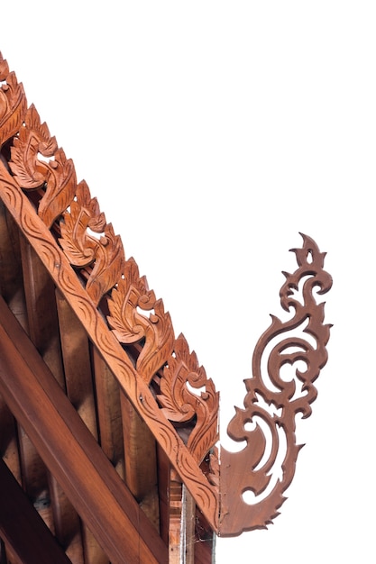 Wooden toothlike ridges on the sloping edges of a gable