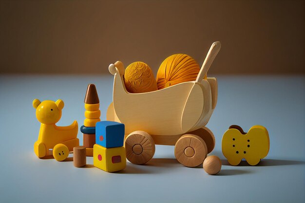 Photo wooden toy children toddler